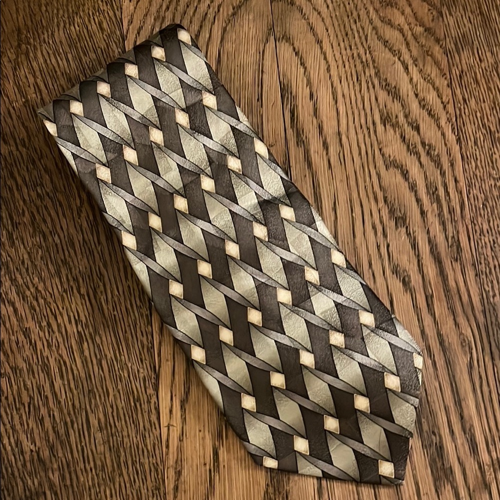 Silk Brown and Cream Men's Tie